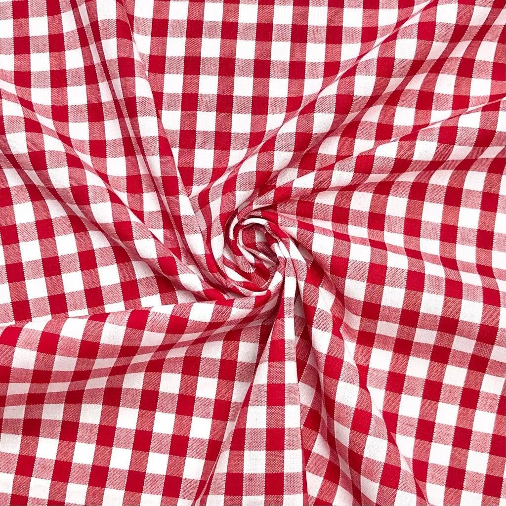 1/4 inch Gingham Polycotton Fabric - Full 30m Roll