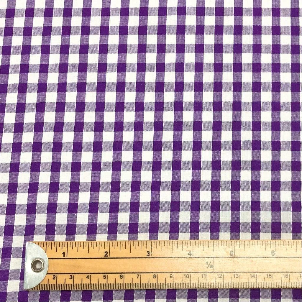 1/4 inch Gingham Polycotton Fabric - Full 30m Roll