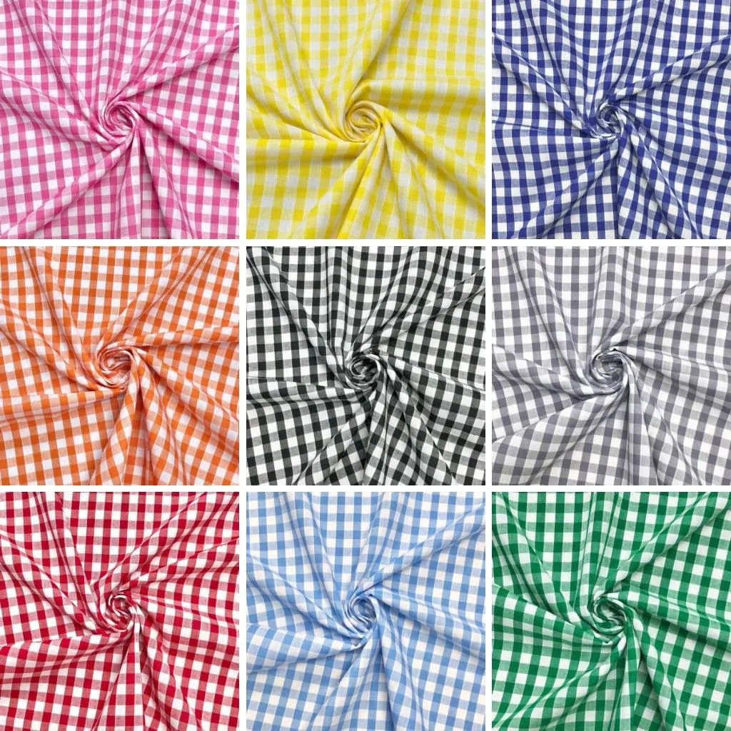 1/4 inch Gingham Polycotton Fabric