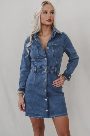 A Denim Daydream Button Up Dress