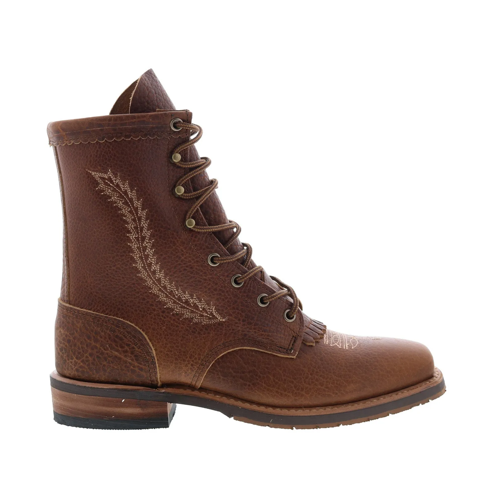 Abilene Boots 9167 Womens Brown Leather Lace Up Cowboy Western Boots