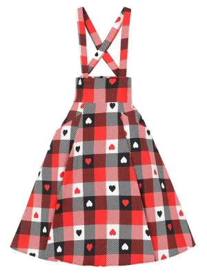 Alexa Heart Gingham Swing Skirt