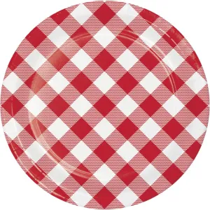 Bulk Classic Gingham Paper Dessert Plate (96 per Case)