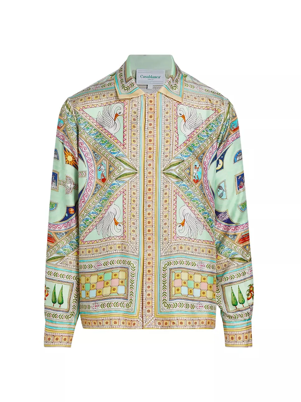 Casablanca Cuban Collar Long Sleeve Shirt in le labyrinthe