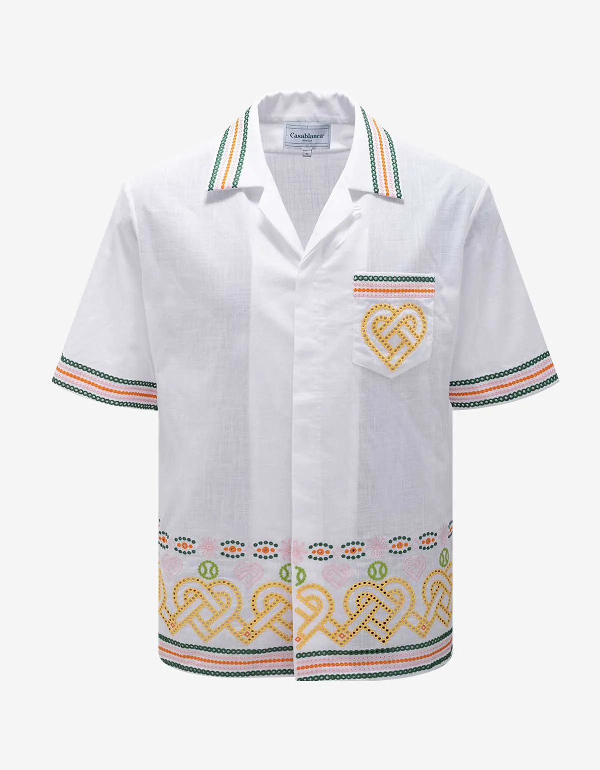 Casablanca White Broderie Anglaise Gradient Hearts Shirt