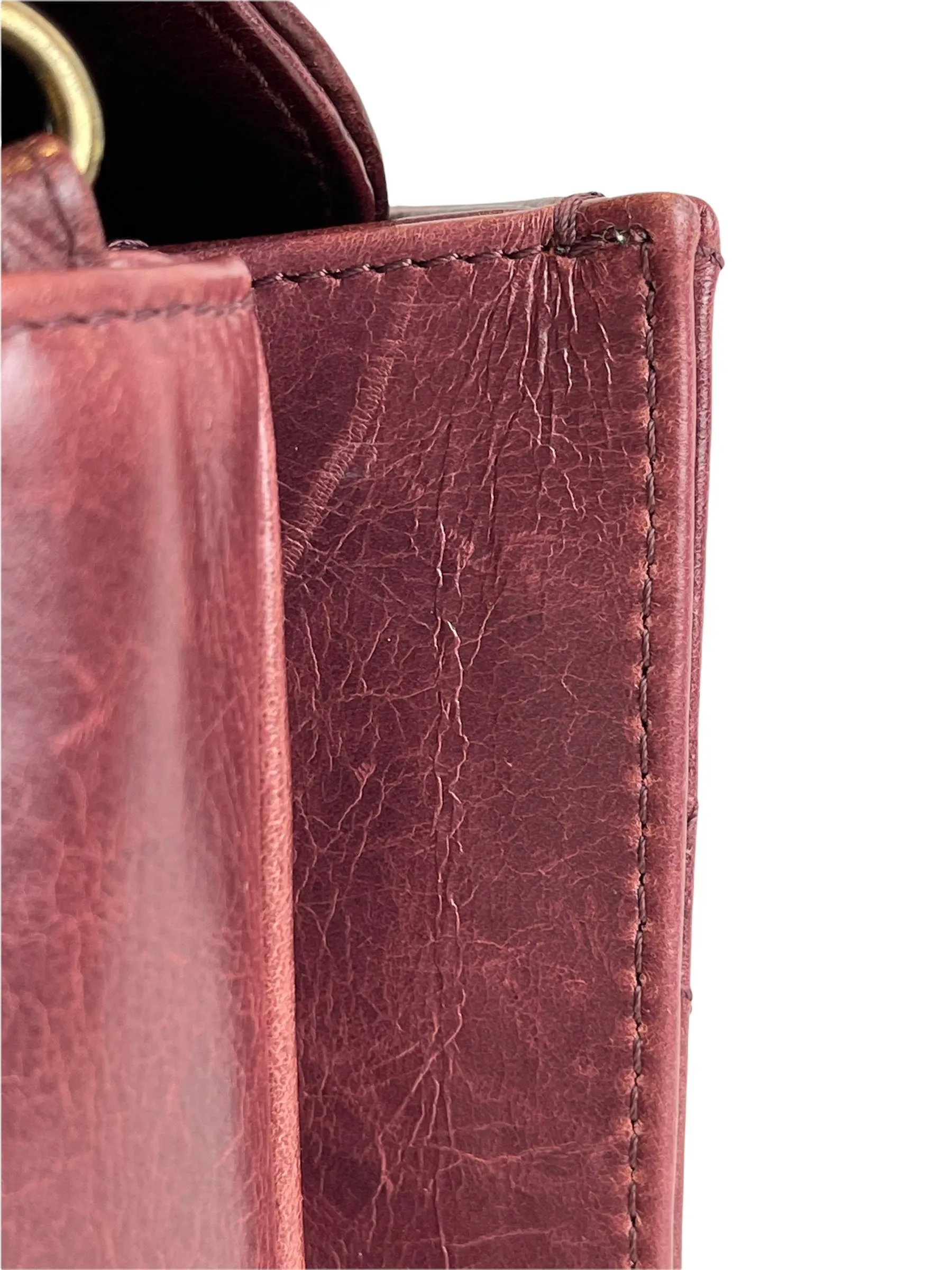 Chanel Burgundy Glazed Calfskin ’Perfect Edge’ Flap