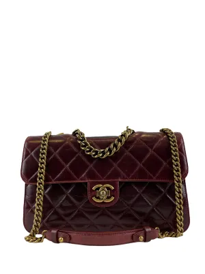 Chanel Burgundy Glazed Calfskin ’Perfect Edge’ Flap