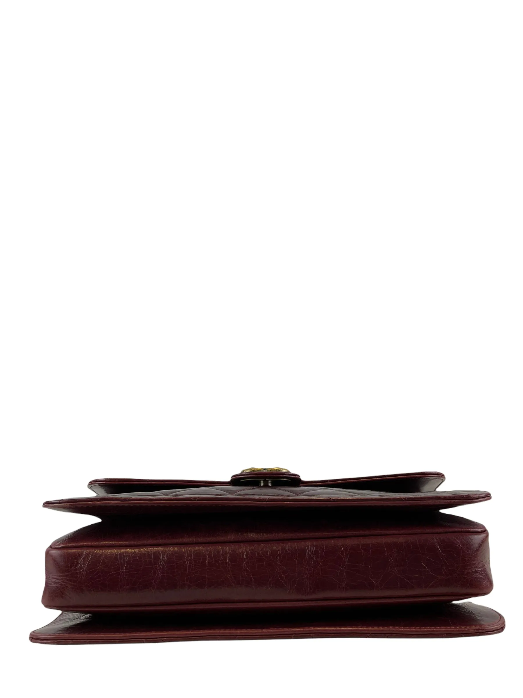 Chanel Burgundy Glazed Calfskin ’Perfect Edge’ Flap