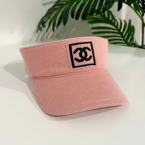 Vintage Pink Chanel Visor - Elegant Retro Style Sun Visor