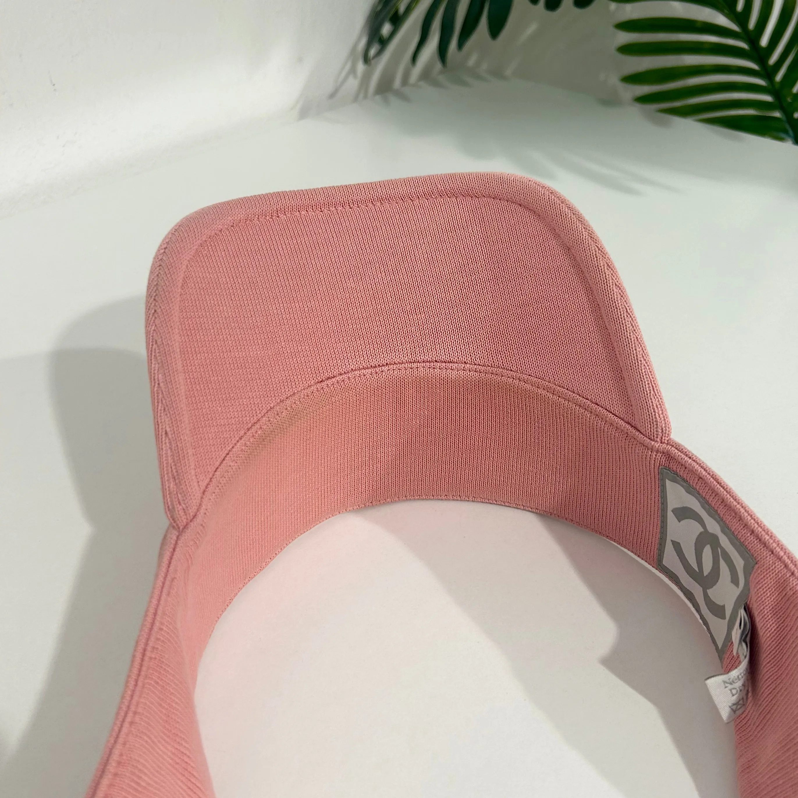 Vintage Pink Chanel Visor - Elegant Retro Style Sun Visor