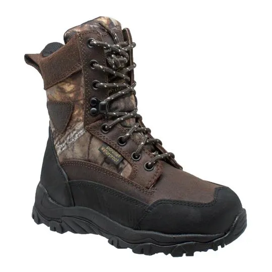 Children's 8" Camo Dark Brown Leather Boots