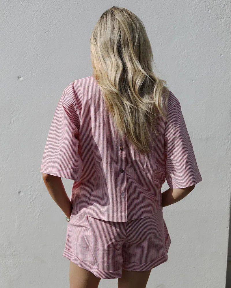 Condesa shirt | Sun-kissed Red Stripe