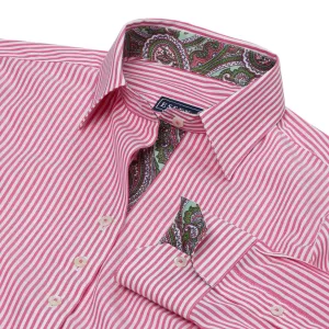 Dora Raspberry Stripe Tailored Shirt - FINAL SALE