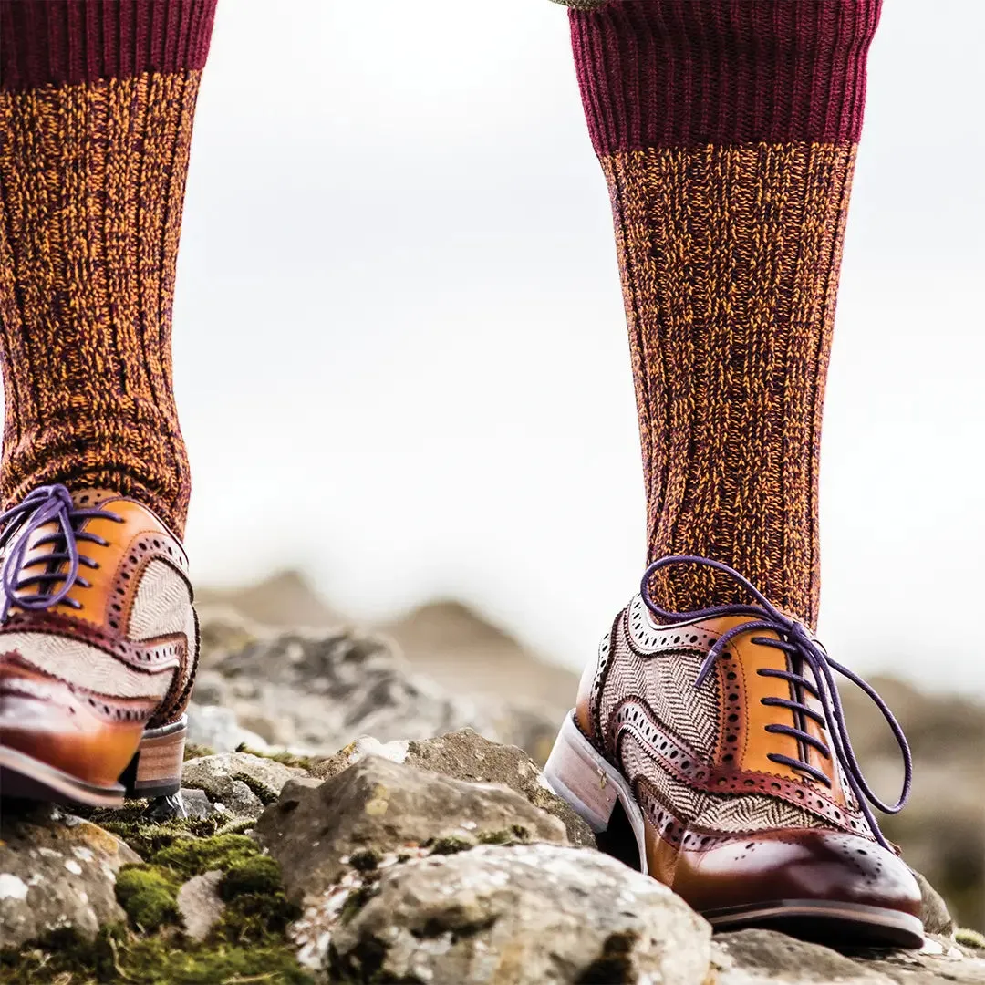 Firth Brogue Sock - Burgundy by House of Cheviot