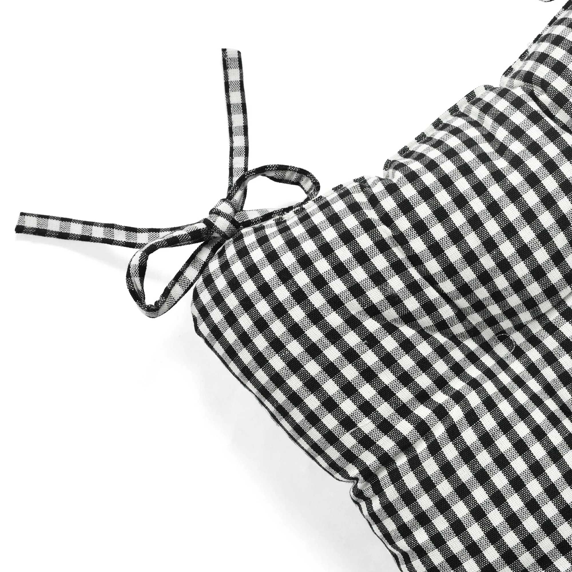 Gingham Check Yarn Dyed Chair Pad 2-Pack Set