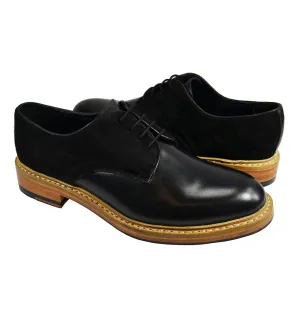 HARVARD Black Nappa and Suede Leather Darby