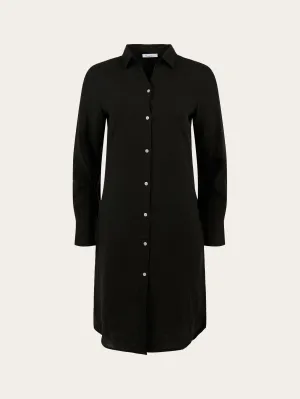 HEATHER classic linen dress - Black Jet