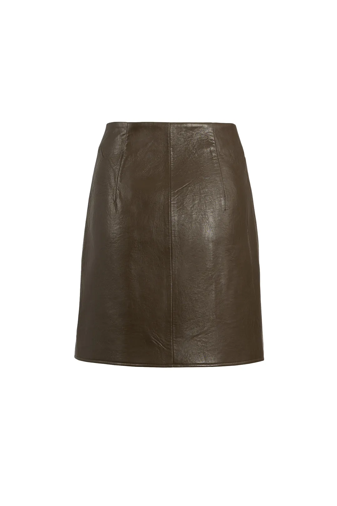 High waist small leather skirt | Brown retro skirt | Commuter texture skirt