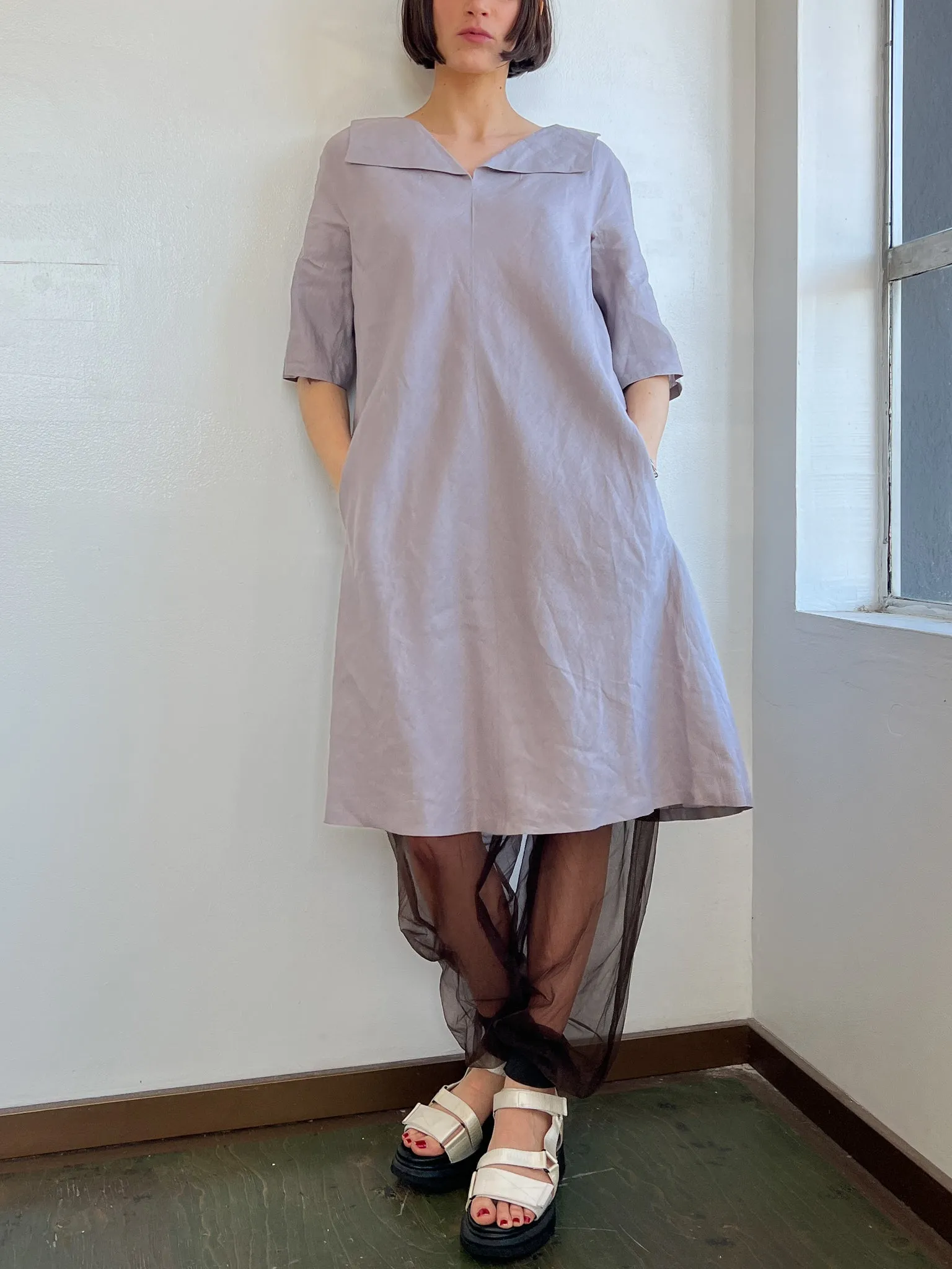 Jil Sander Stone Linen Dress (L)