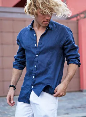 Linen Shirt - Navy