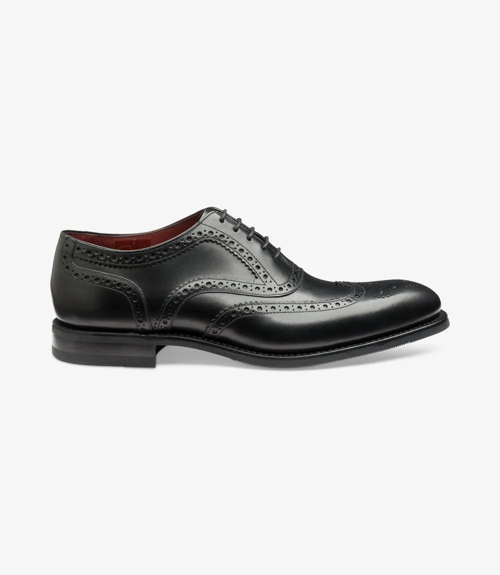 Loake Kerridge Elegant Black Leather Oxford Brogue Shoes