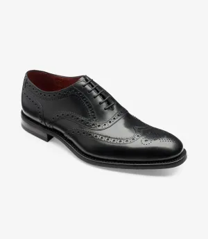 Loake Kerridge Elegant Black Leather Oxford Brogue Shoes