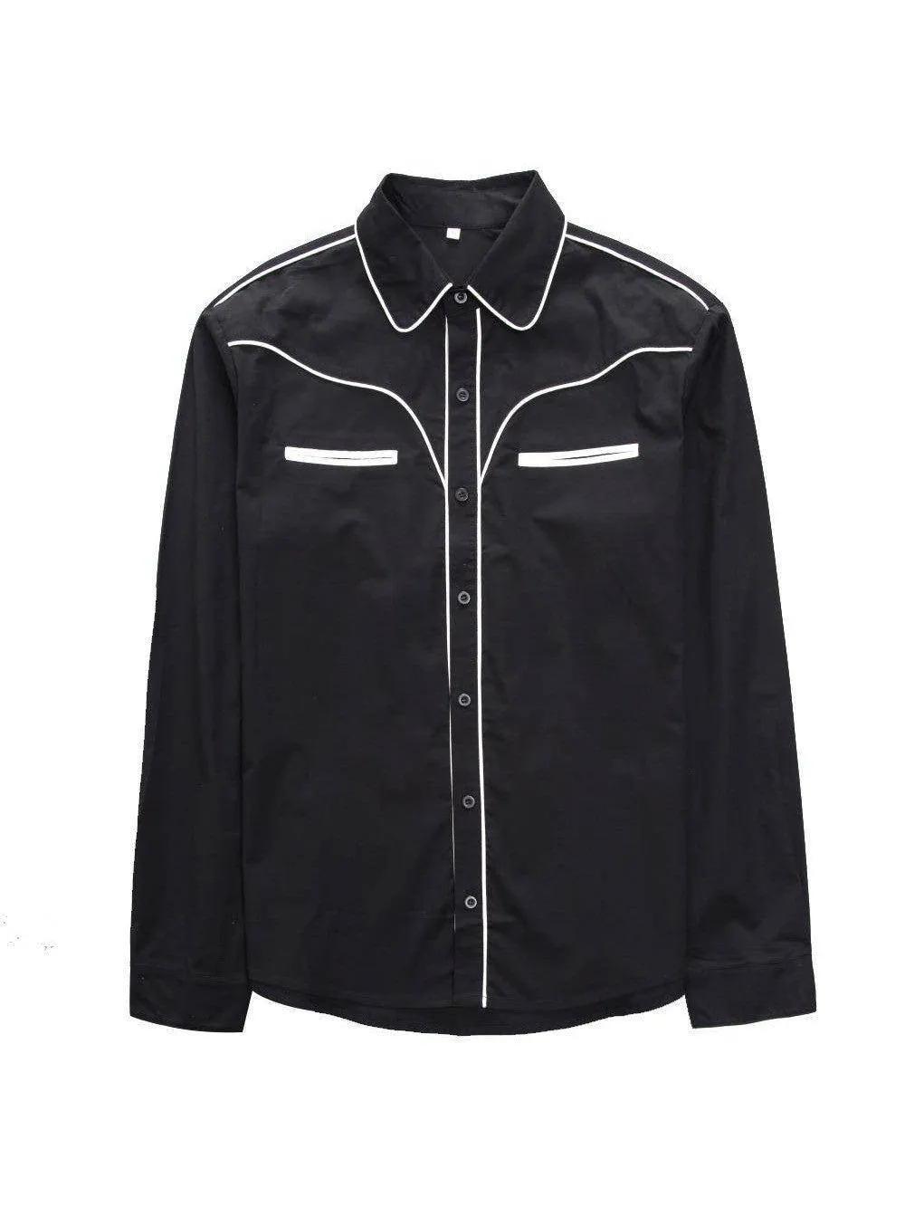 Men's Vintage Style Western Shirt WHITE