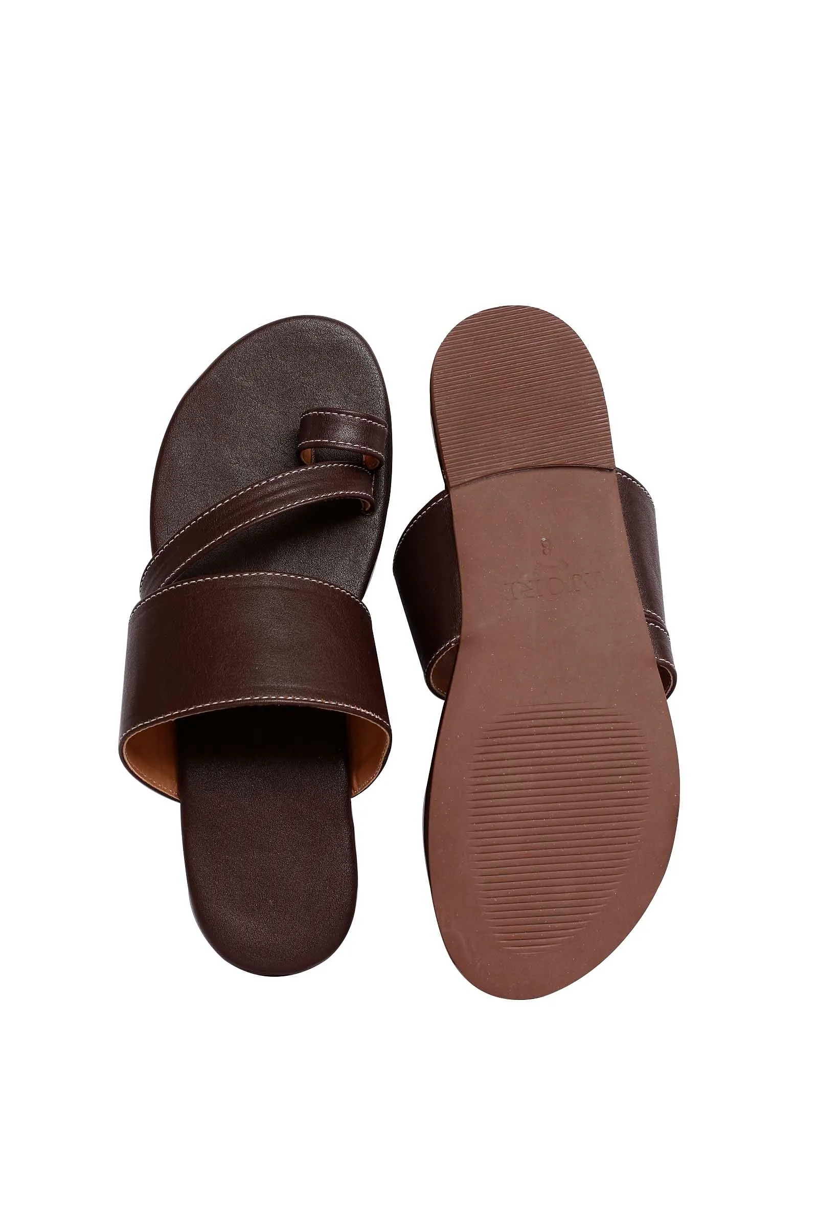 Ombre Brown Cruelty Free Leather Sliders