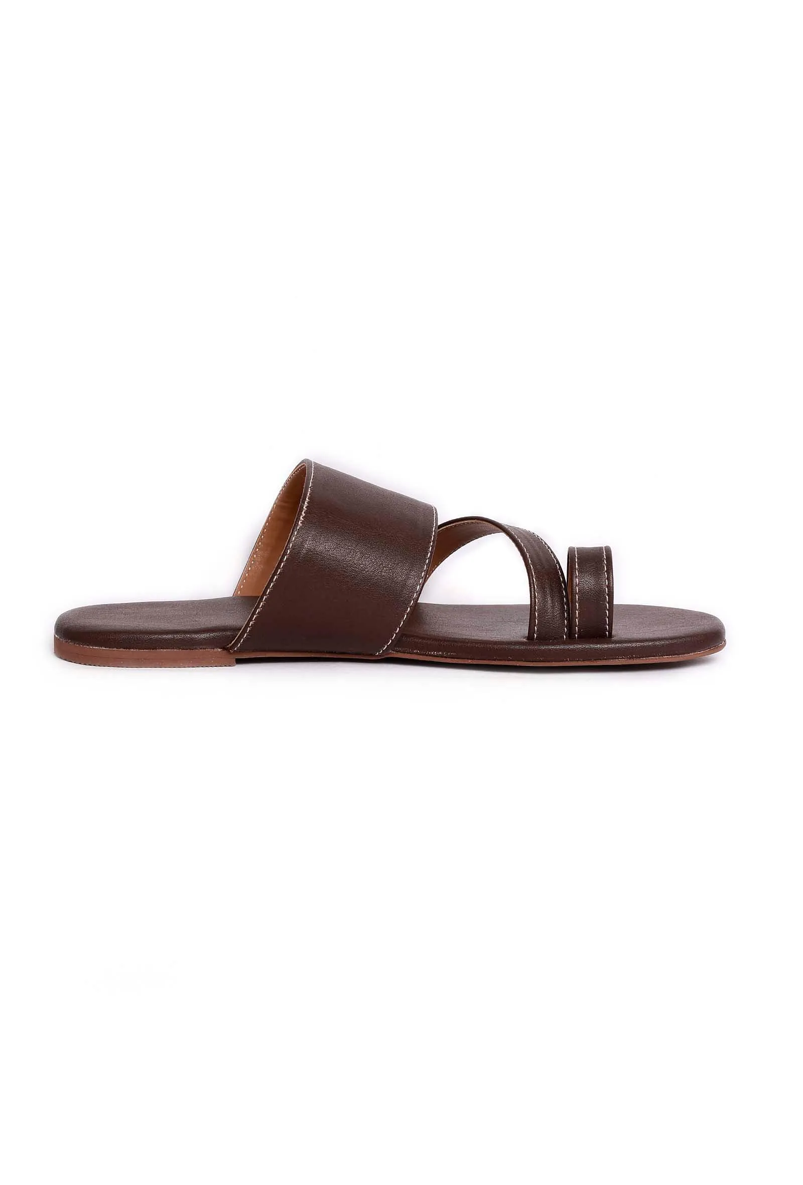 Ombre Brown Cruelty Free Leather Sliders