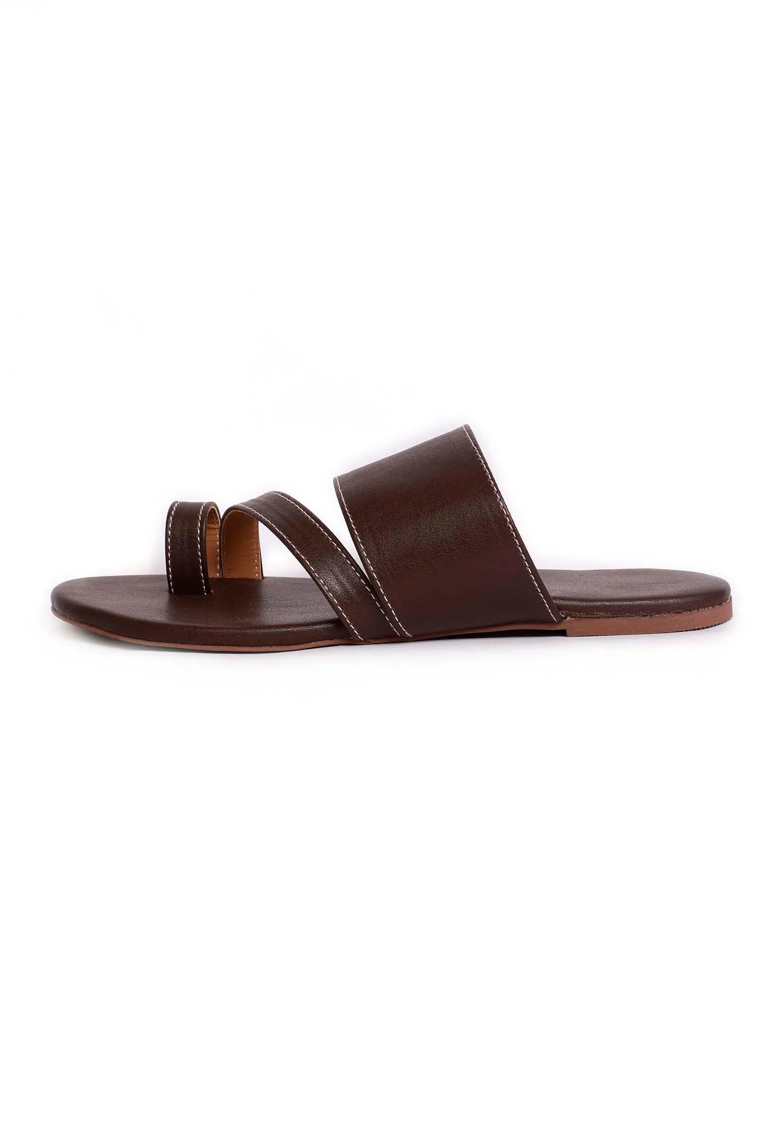 Ombre Brown Cruelty Free Leather Sliders