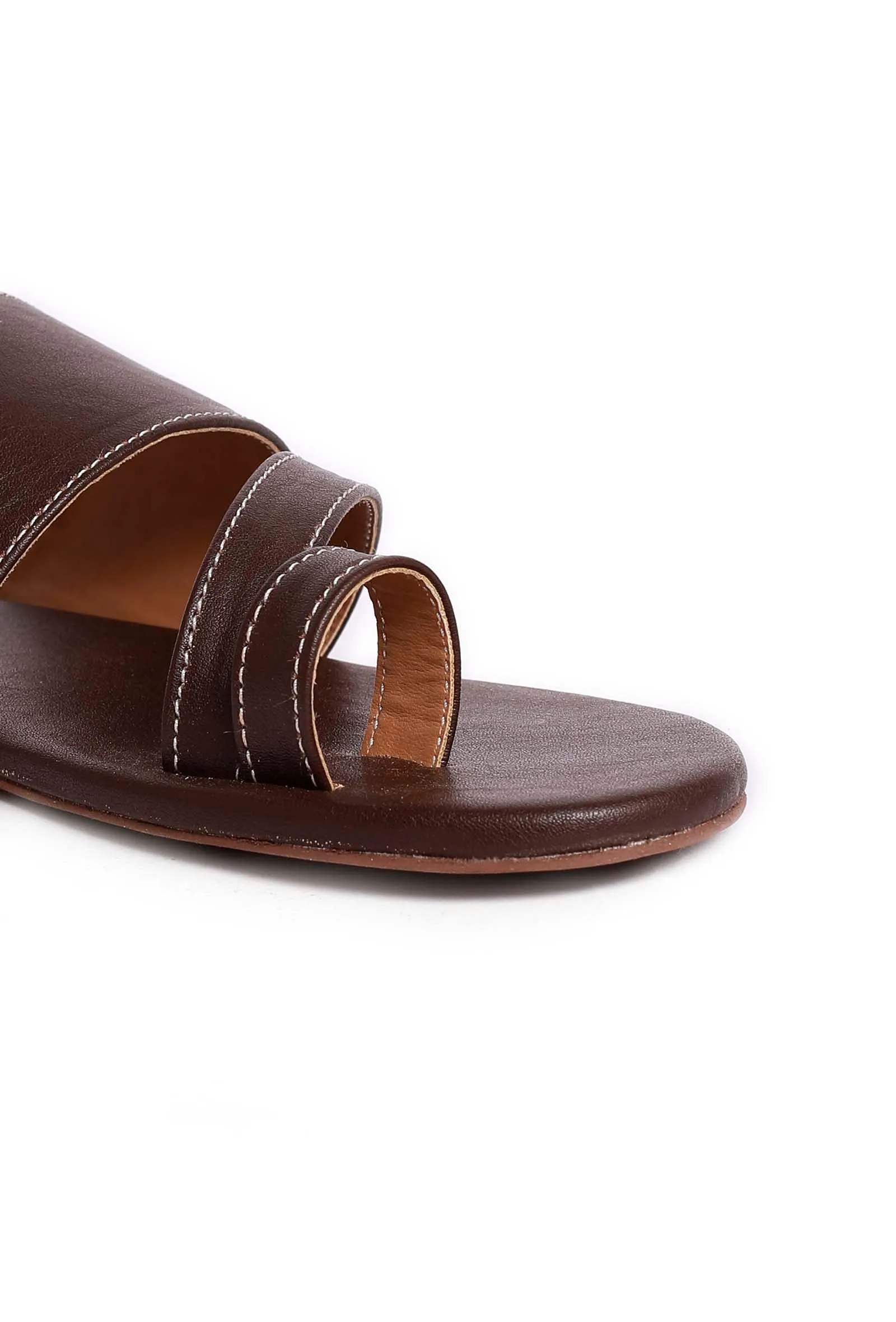 Ombre Brown Cruelty Free Leather Sliders