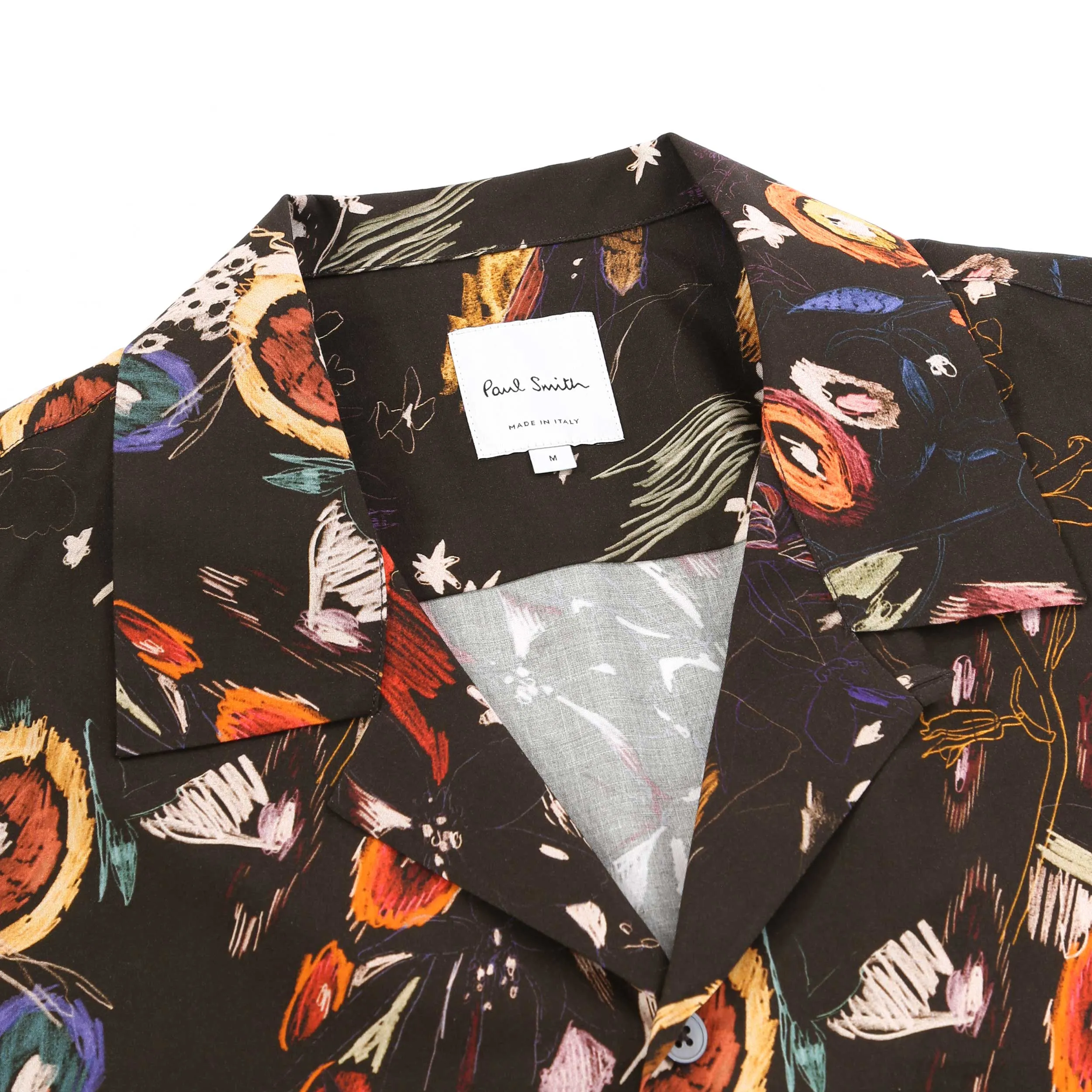 Paul Smith Floral Sketch Reg Fit SS Shirt in Dark Brown