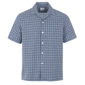 Paul Smith Geometric Casual Fit SS Shirt in Navy