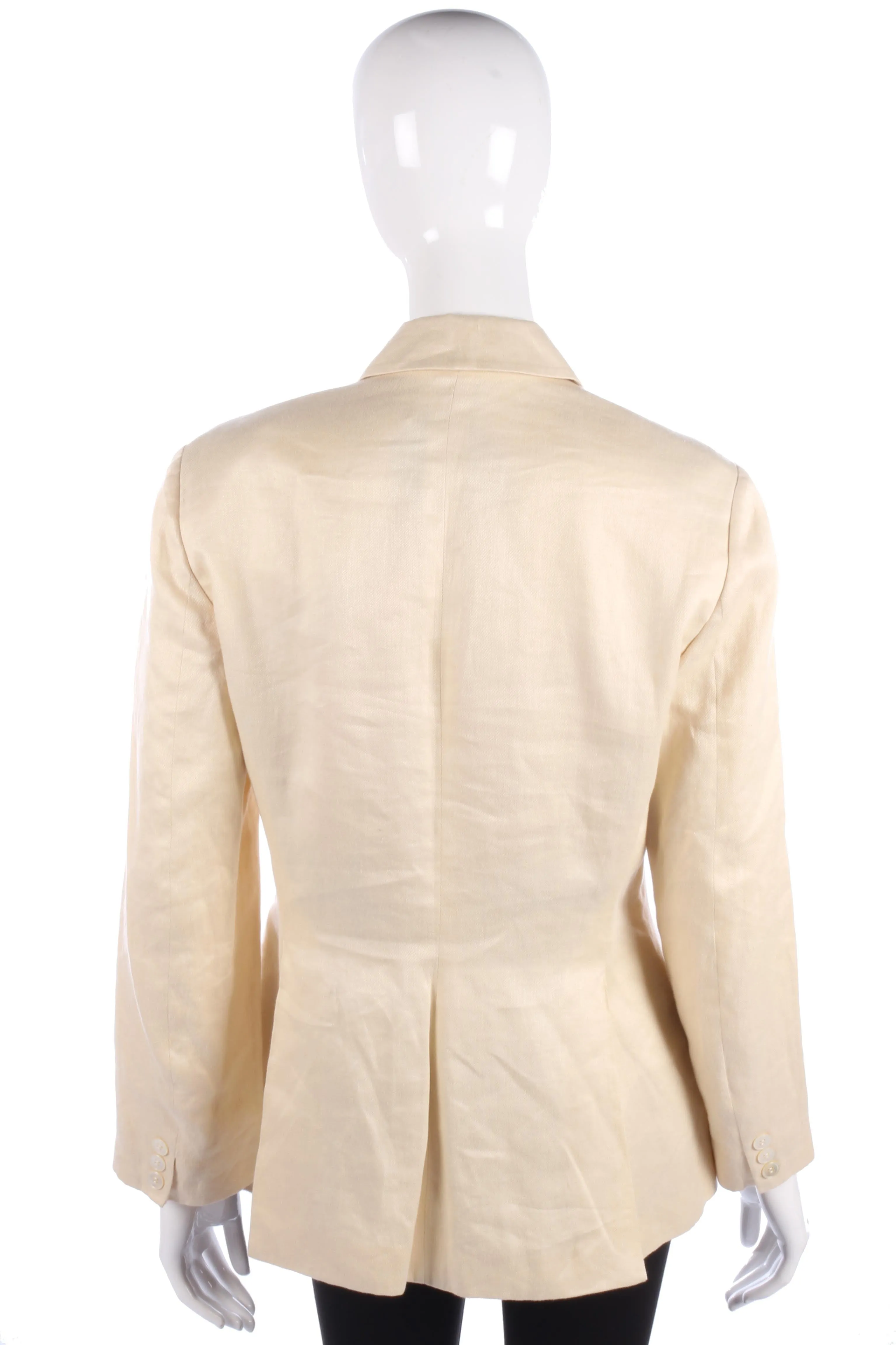 Paul Smith Women Designer Jacket Cream Linen Size 46 (UK14)