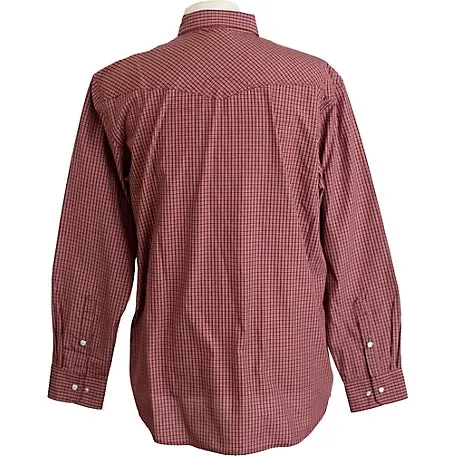 Red Rust Plaid Pearl Snap Shirt