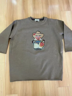 'Ride 'Em Cowboy" one of a kind Sweatshirt with chainstitch