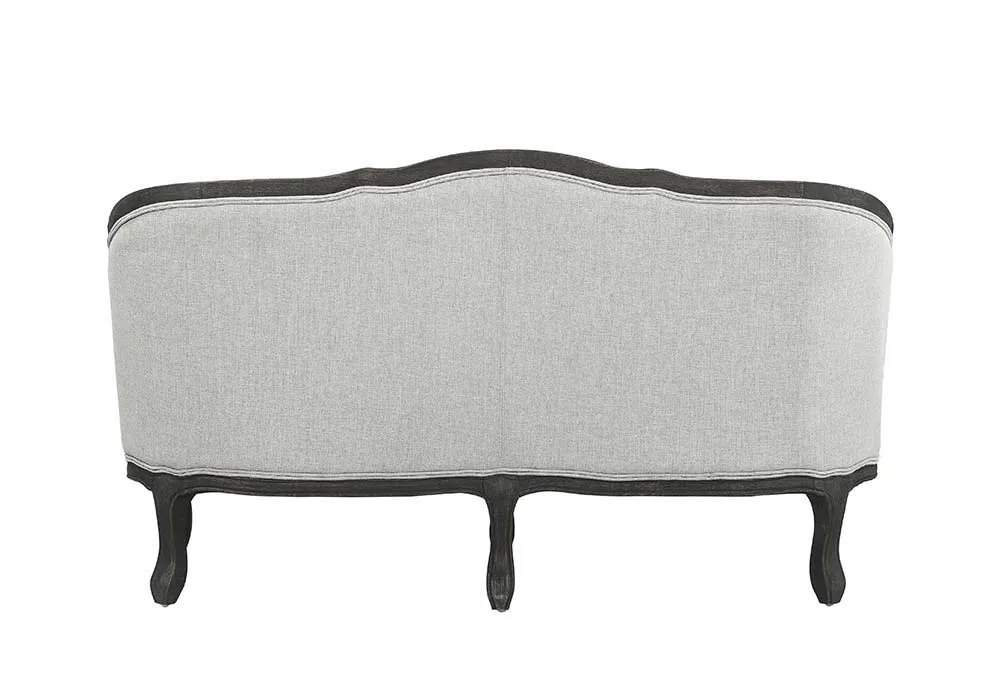 Samael - Loveseat - Gray Linen & Dark Brown Finish