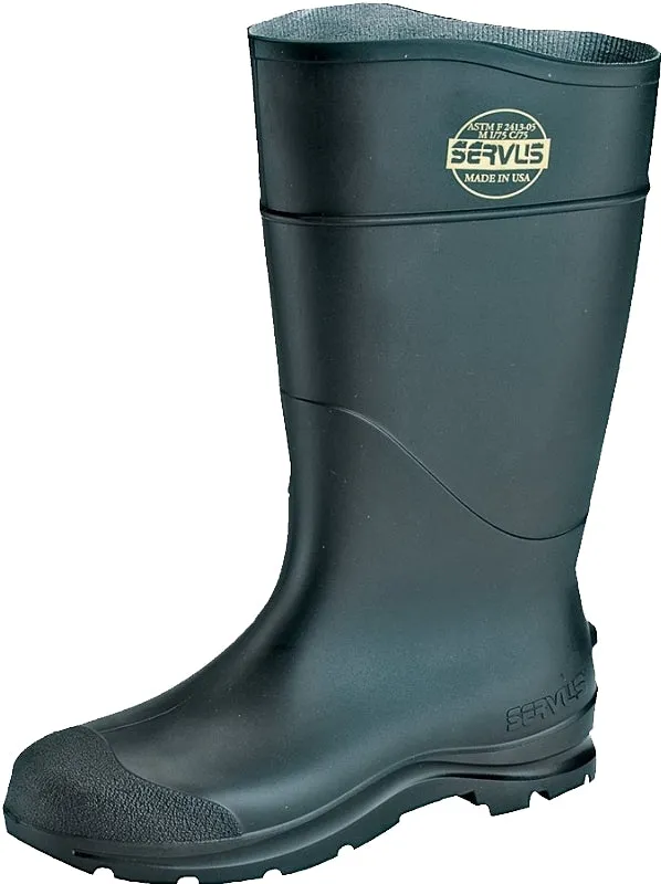 Servus 18821-6 Non-Insulated Knee Boots, 6, Black, PVC Upper, Insulated: No :PR: QUANTITY: 1