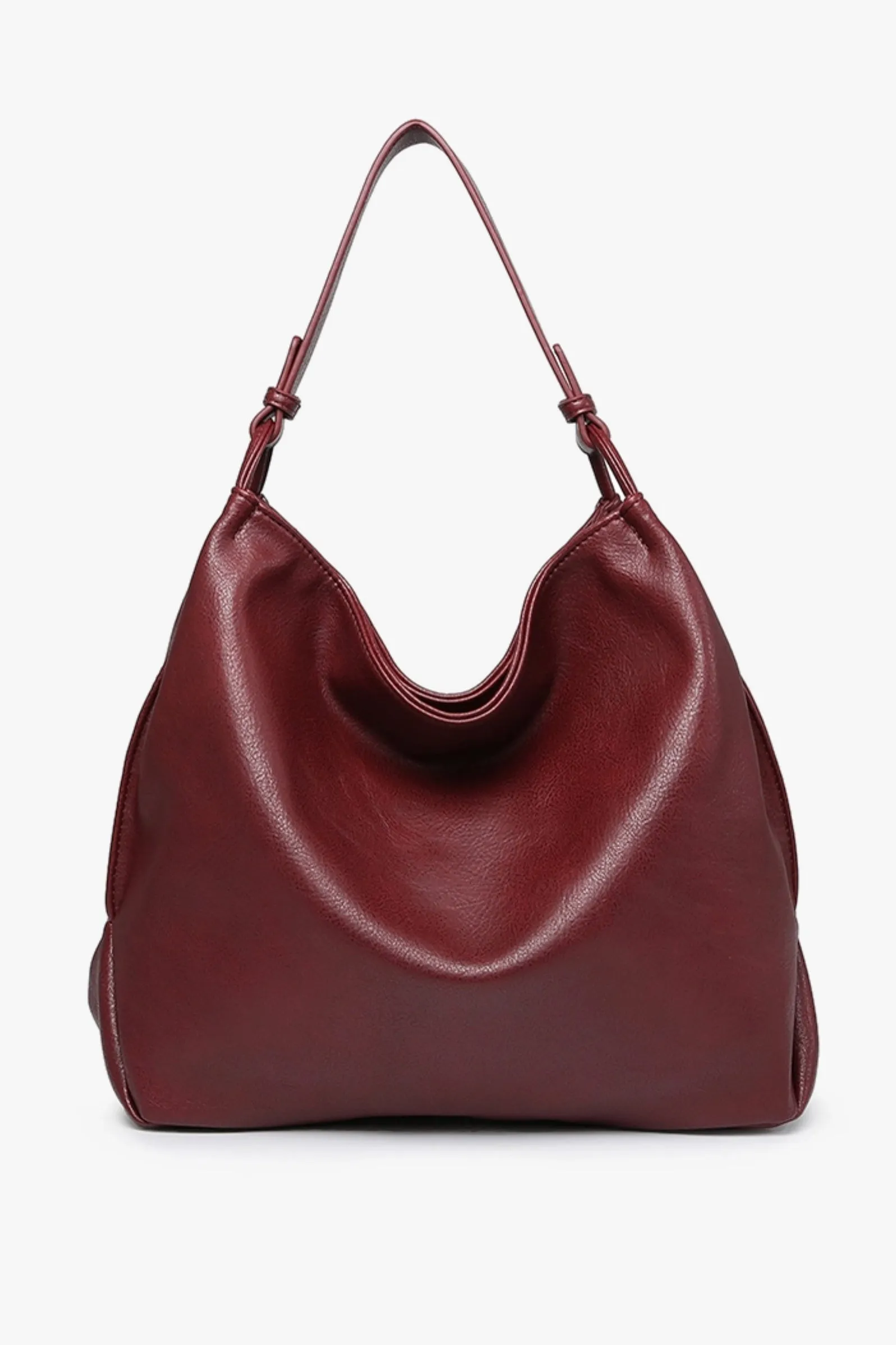 Sophisticated Is My Middle Name Vegan Leather Burgundy Tote Shoulder Bag