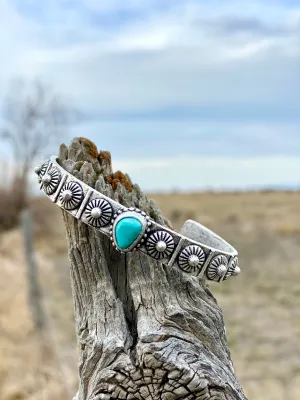 South of Lago Turquoise Stone Cuff Bracelet