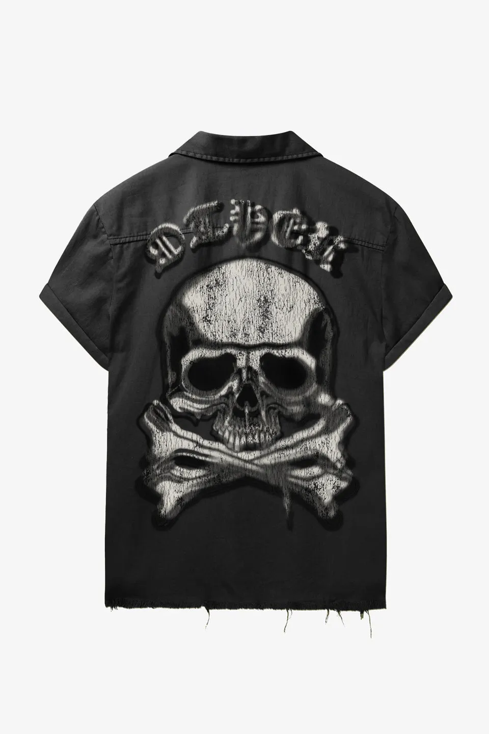 S/S Skull Crossbones Military Shirt | Vintage Black