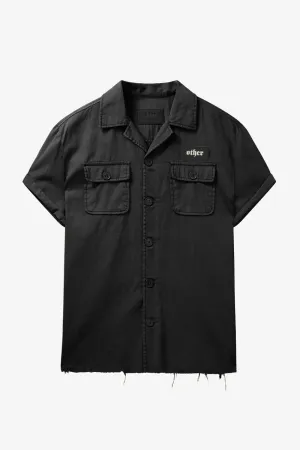 S/S Skull Crossbones Military Shirt | Vintage Black