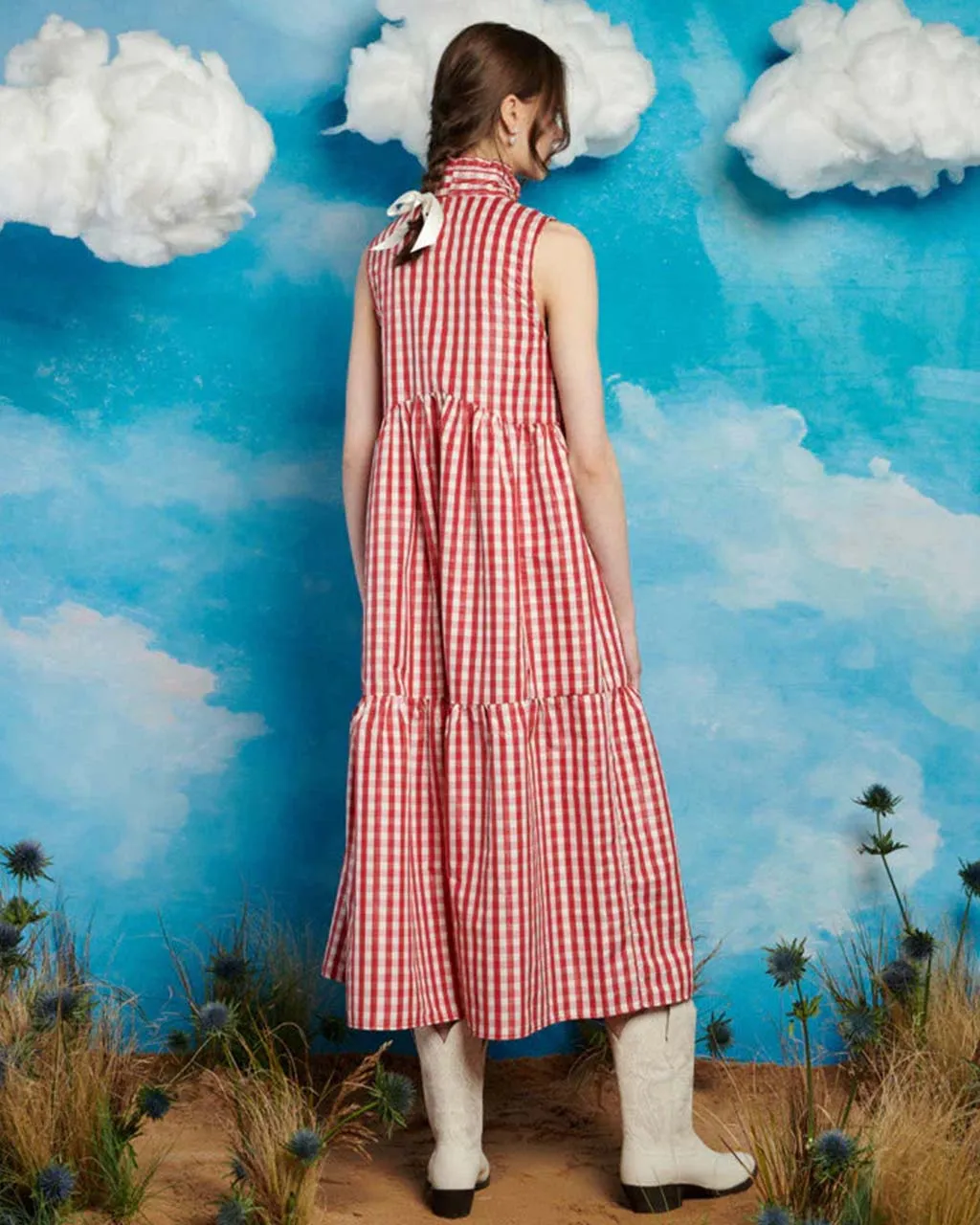 Stables Gingham Bow Dress