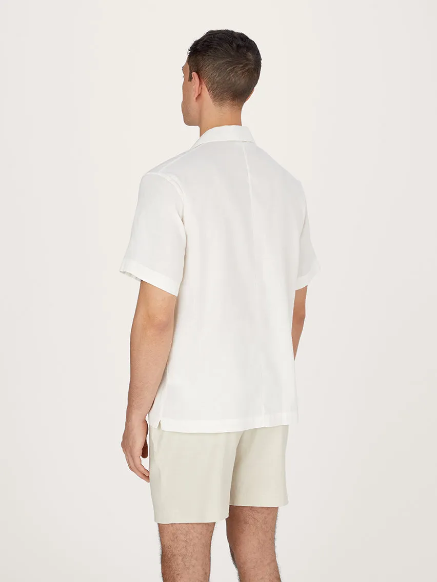 The Cuban Collar Linen || Off White | Linen