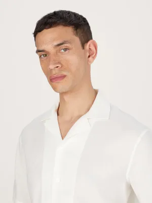 The Cuban Collar Linen || Off White | Linen