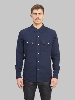 The Flat Head Indigo Dobby Western Shirt