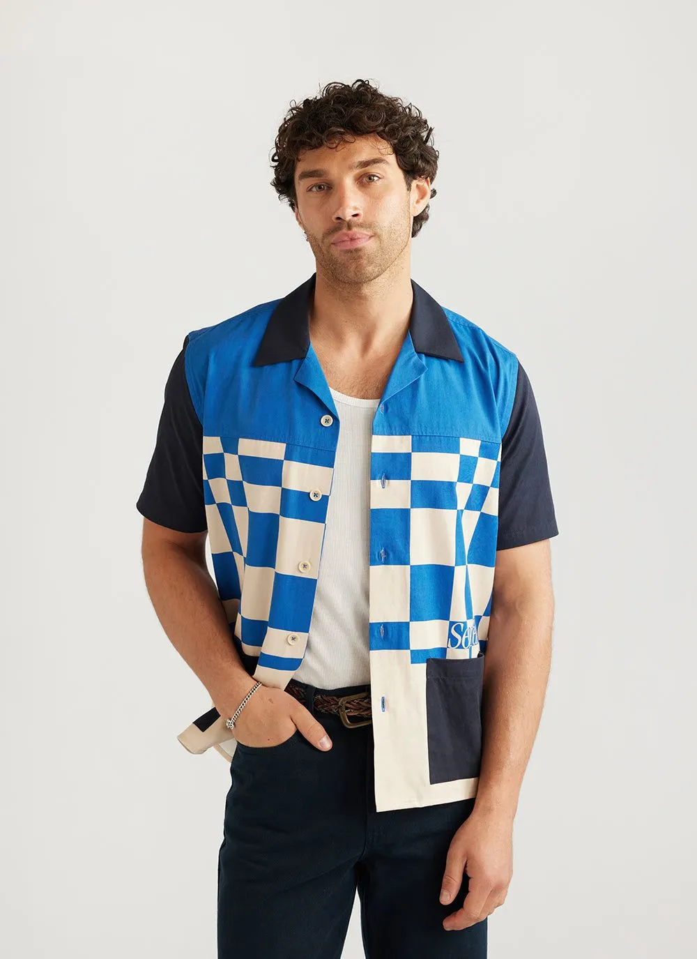 The Pop In Cotton Shirt | Seinfeld x Percival | Blue