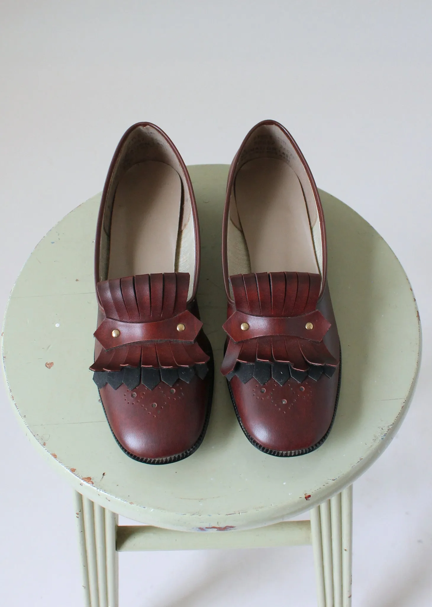 Vintage 1960s NOS Fringed Oxford Loafers