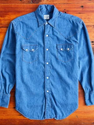 Vintage Fit Western Shirt in Used Denim