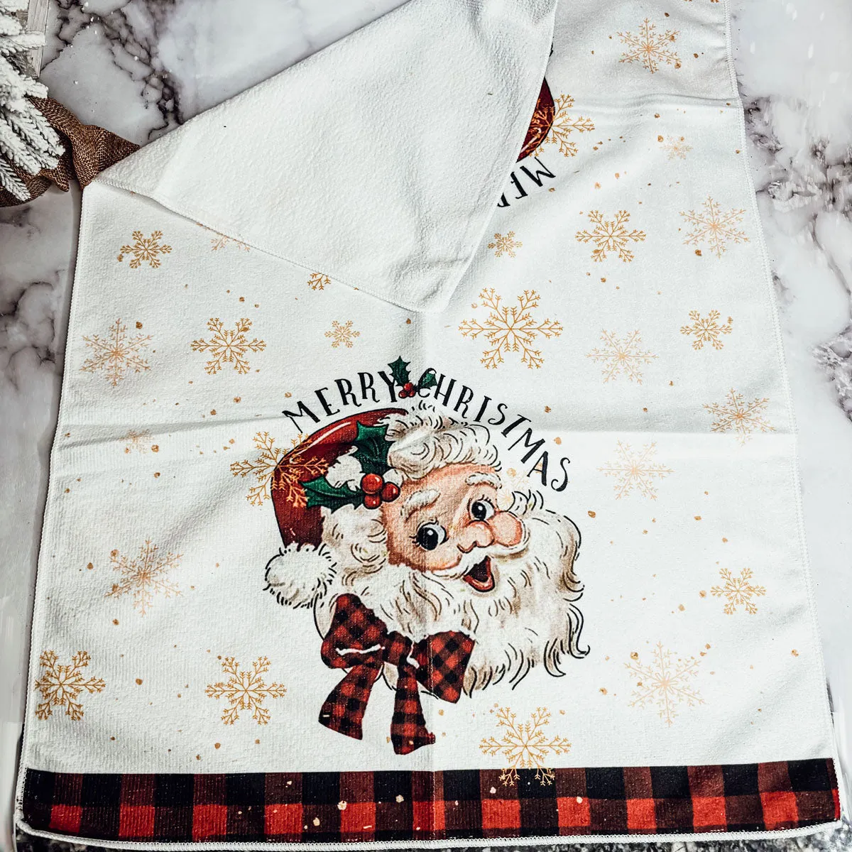 Vintage Santa Hand Towel